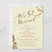 Goud We zijn getrouwd met Botanicals, Ivoor Kaart (Voorkant)