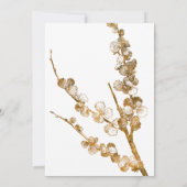 Goud We Zijn Getrouwd met Botanicals op Wit Kaart (Achterkant)