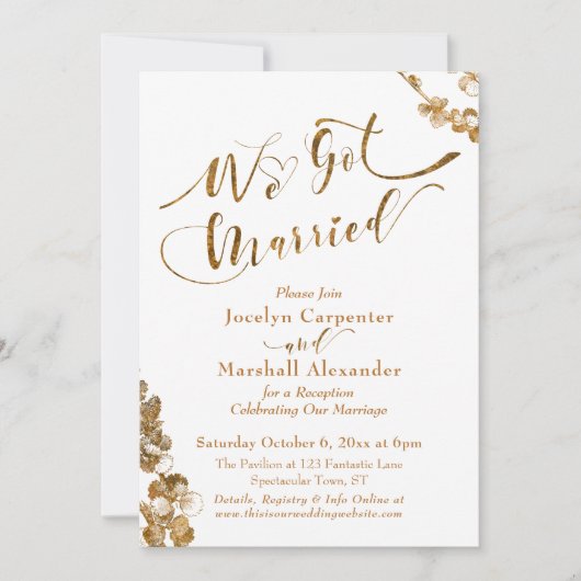 Goud We zijn getrouwd met chemicaliën op wit Kaart (Voorkant)