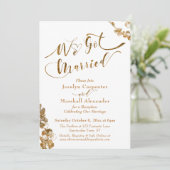 Goud We zijn getrouwd met chemicaliën op wit Kaart (Staand voorkant)