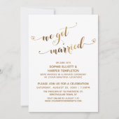 Goud We Zijn Getrouwd Post-Trouwfeest Kaart (Voorkant)