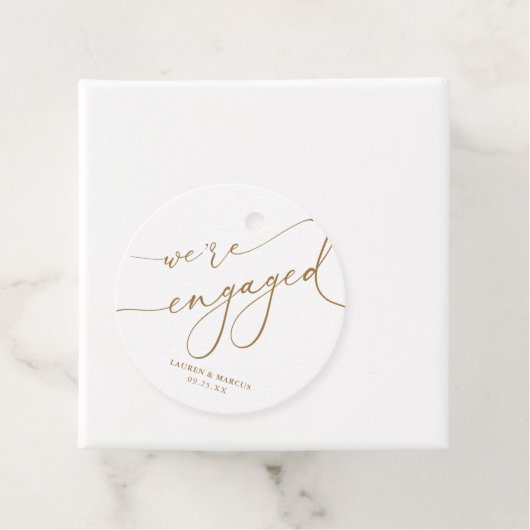 Goud We Zijn Verloofd Verlovingsfeest Bedankjes Labels (In situ)