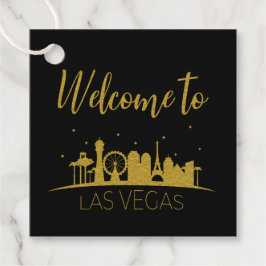 Goud Welkom bij Las Vegas Gift Bag Wedding Bedankjes Labels