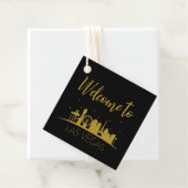 Goud Welkom bij Las Vegas Gift Bag Wedding Bedankjes Labels (In situ)