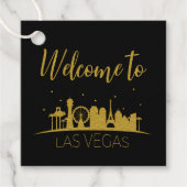 Goud Welkom bij Las Vegas Gift Bag Wedding Bedankjes Labels (Voorkant)