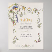 Goud Welkomstteken Middeleeuws Ornament Bruiloft Folie Afdrukken (Voorkant)