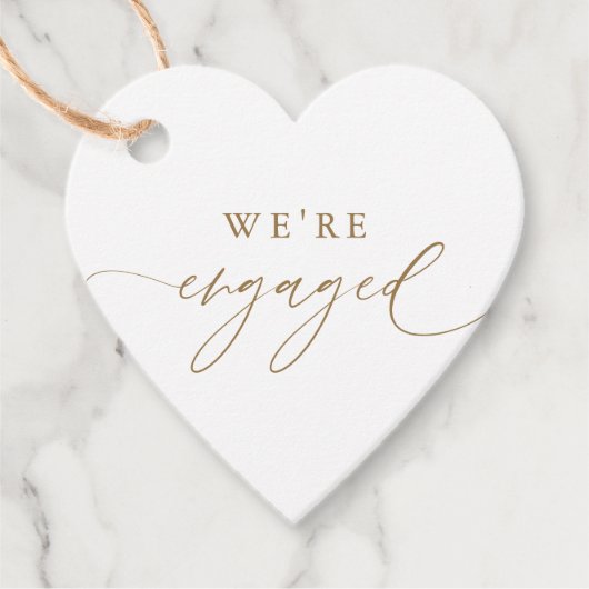 Goud We're Engaged Engagement Party Favor  Bedankjes Labels (Voorkant)