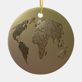 Goud Wereldbol Keramisch Ornament