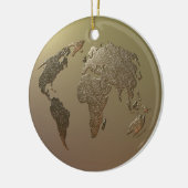 Goud Wereldbol Keramisch Ornament (Links)