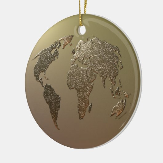 Goud Wereldbol Keramisch Ornament (Links)