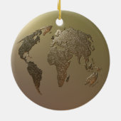 Goud Wereldbol Keramisch Ornament (Achterkant)