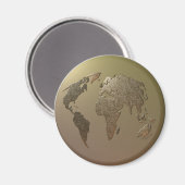 Goud Wereldbol Magneet (Voorkant / Achterkant)