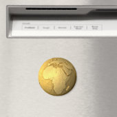 Goud Wereldbol - Metal Earth, Afrika, 3d render Magneet (Insitu (Vaatwasser))