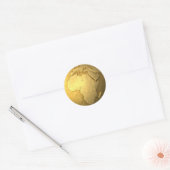 Goud Wereldbol - Metal Earth, Afrika, 3d render Ronde Sticker (Envelop)