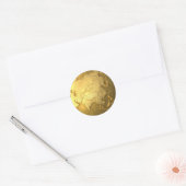 Goud Wereldbol - Metal Earth, Azië, 3d render Ronde Sticker (Envelop)