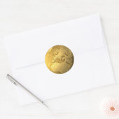 Goud Wereldbol - Metal Earth. Europa, 3d render Ronde Sticker (Envelop)