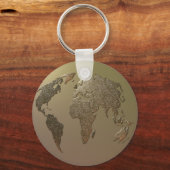 Goud Wereldbol Sleutelhanger (Voorkant)