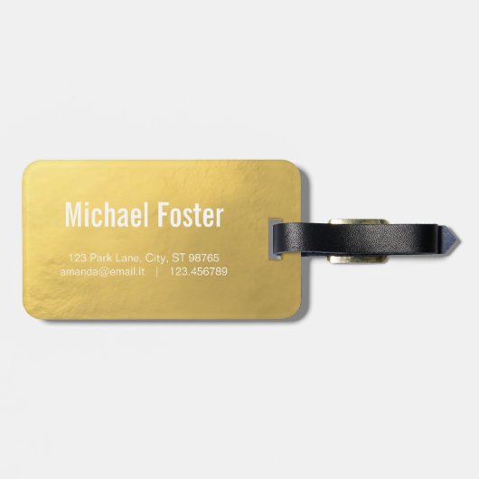 Goud Wereldkaart elegant Bagagelabel (Achterkant horizontaal)