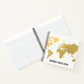 Goud Wereldkaart reisbiljetten op maat Notitieboek (Binnen)