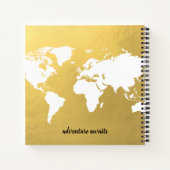 Goud Wereldkaart reisbiljetten op maat Notitieboek (Achterkant)