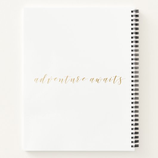 Goud wereldkaart reisbiljetten op maat notitieboek (Achterkant)