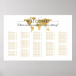 Goud Wereldkaart - reisthema - Zitdiagram Poster<br><div class="desc">Elegant gold wereldkaart "waar je in de wereld zit" - een zitplaatskaart die perfect is voor een reisthema bruiloften, vrijgezellenfeest of baby shower, bar- of vleermuizen waar de liefde voor avontuur wordt gevierd en gasten worden behandeld voor een virtuele reis over de hele wereld! Meer opties in de Aangepaste Papier...</div>