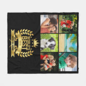 Goud Werelds Beste Moeder Foto Zwart Fleece Deken (Voorkant (Horizontaal))