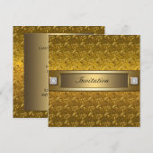 Goud Wervelt Goud All Occasion Feest Template Kaart (Voorkant / Achterkant)