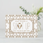 Goud & White Great Gatsby ZAL JE MIJN BESTE MAN ZI Kaart (Staand voorkant)