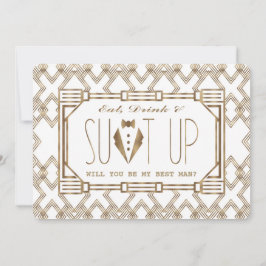 Goud & White Great Gatsby ZAL JE MIJN BESTE MAN ZI Kaart