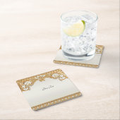 Goud  White Pearls Paper Onderzetter (Insitu)