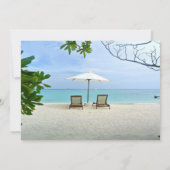 Goud wijnglas, ballon, Beach Retirement Party Kaart (Achterkant)