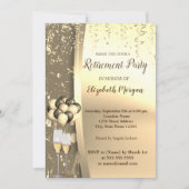 Goud-wijnglas, ballon, hoge-heelpartij kaart (Voorkant)