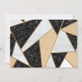 Goud-wijnglas, ballon, marmer-Pensioenpartij Kaart (Achterkant)