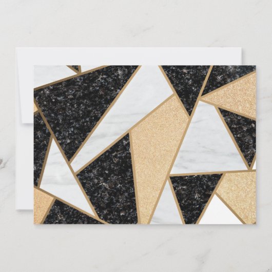 Goud-wijnglas, ballon, marmer-Pensioenpartij Kaart (Achterkant)