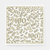 Goud/Wit 100 Willekeurig Getal Patroon Servet (Voorkant)