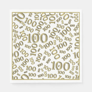 Goud/Wit 100 Willekeurig Getal Patroon Servet