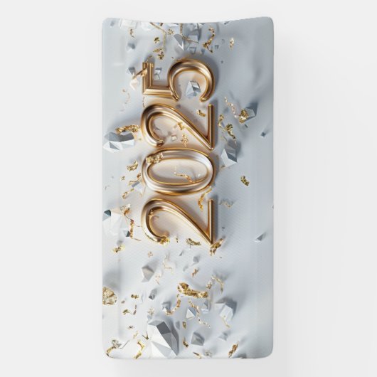 Goud & Wit 2025 Spandoek (Verticaal)