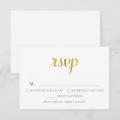 Goud Wit 50e Verjaardag RSVP Kaart (Voorkant / Achterkant)