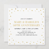 Goud & Wit | 50e Verjaardag Trouwdag Kaart (Achterkant)