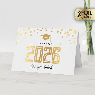 Goud Wit Afstuderen Echte Folie Wenskaart