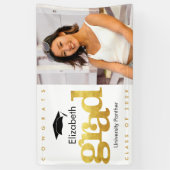 Goud wit afstuderen foto modern vet typografie spandoek (Verticaal)