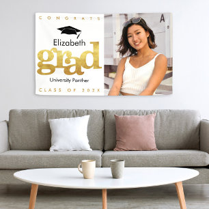 Goud wit afstuderen foto modern vet typografie spandoek