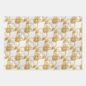 Goud Wit AI Kunst Verpakkende Document Inpakpapier Vel (Voorkant)