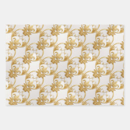 Goud Wit AI Kunst Verpakkende Document Inpakpapier Vel