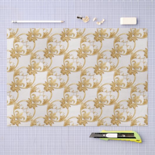 Goud Wit AI Kunstweefsel Papier (Craft)