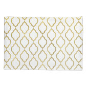 Goud & Wit Arabisch Marokkaans Glam Indiaas Thema Kussensloop (Achterkant)