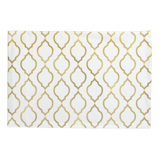 Goud & Wit Arabisch Marokkaans Glam Indiaas Thema Kussensloop (Achterkant)