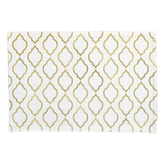 Goud & Wit Arabisch Marokkaans Glam Indiaas Thema Kussensloop (Voorkant)