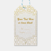Goud & Wit Arabisch Marokkaans Glam Party Favor Cadeaulabel (Voorkant)